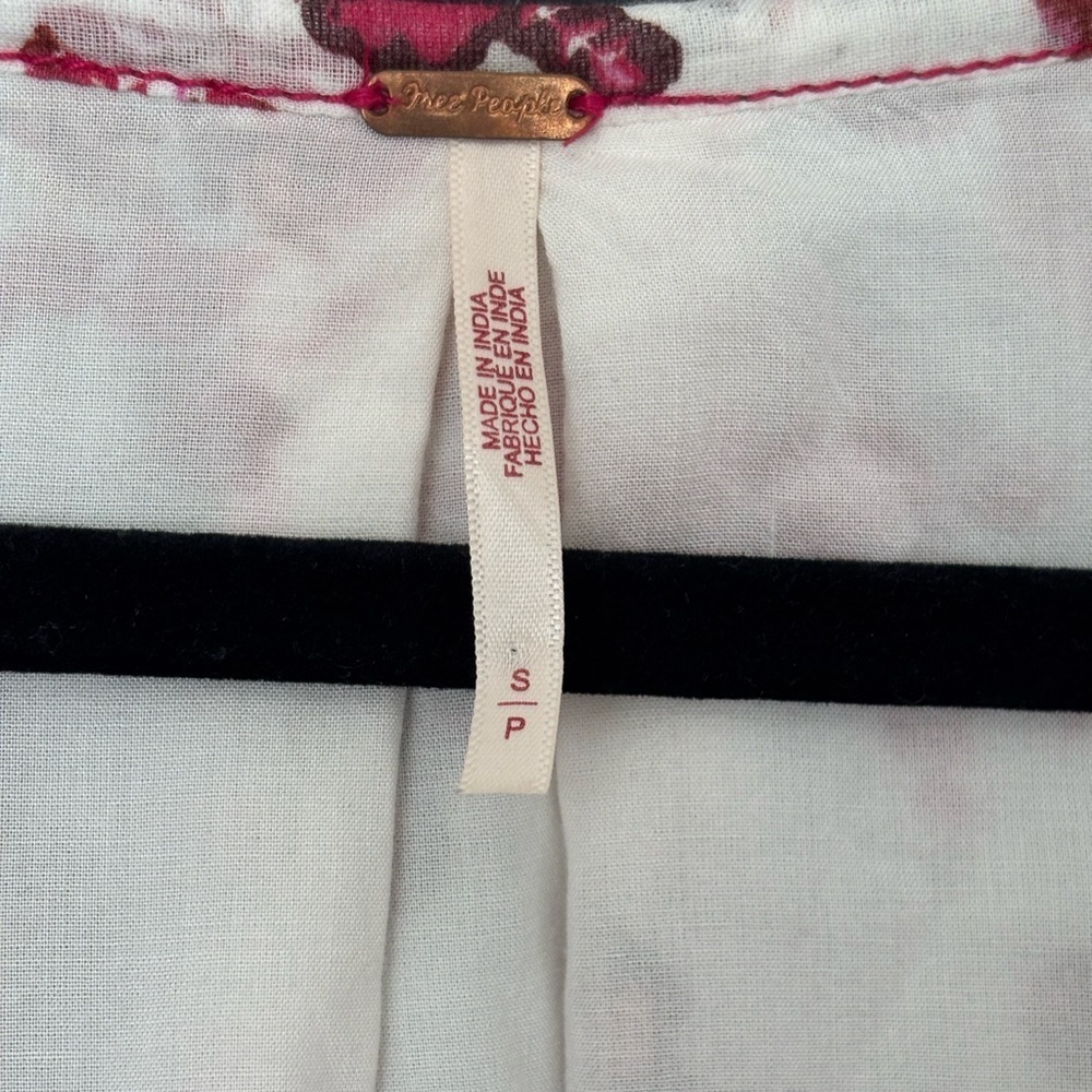 Free People Camilla Mini in Ivory Combo Magenta Pink Floral Long Sleeve Dress Sm - Picture 6 of 6
